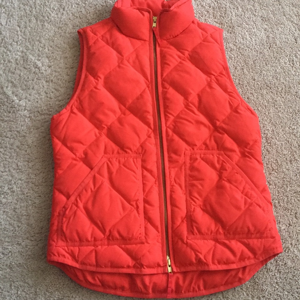 JCrew orange lightweight puffer vest XS